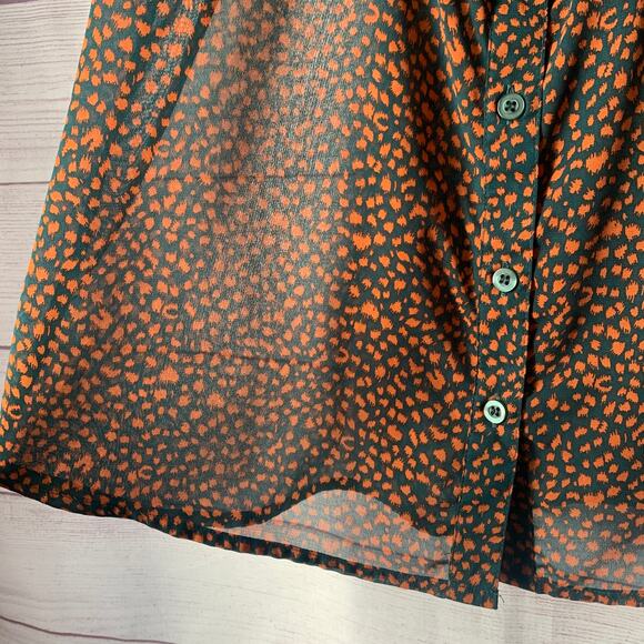 Mine Black and Brown Sheer Racerback Tank Top Button Up Front Pockets Size S - Picture 13 of 14